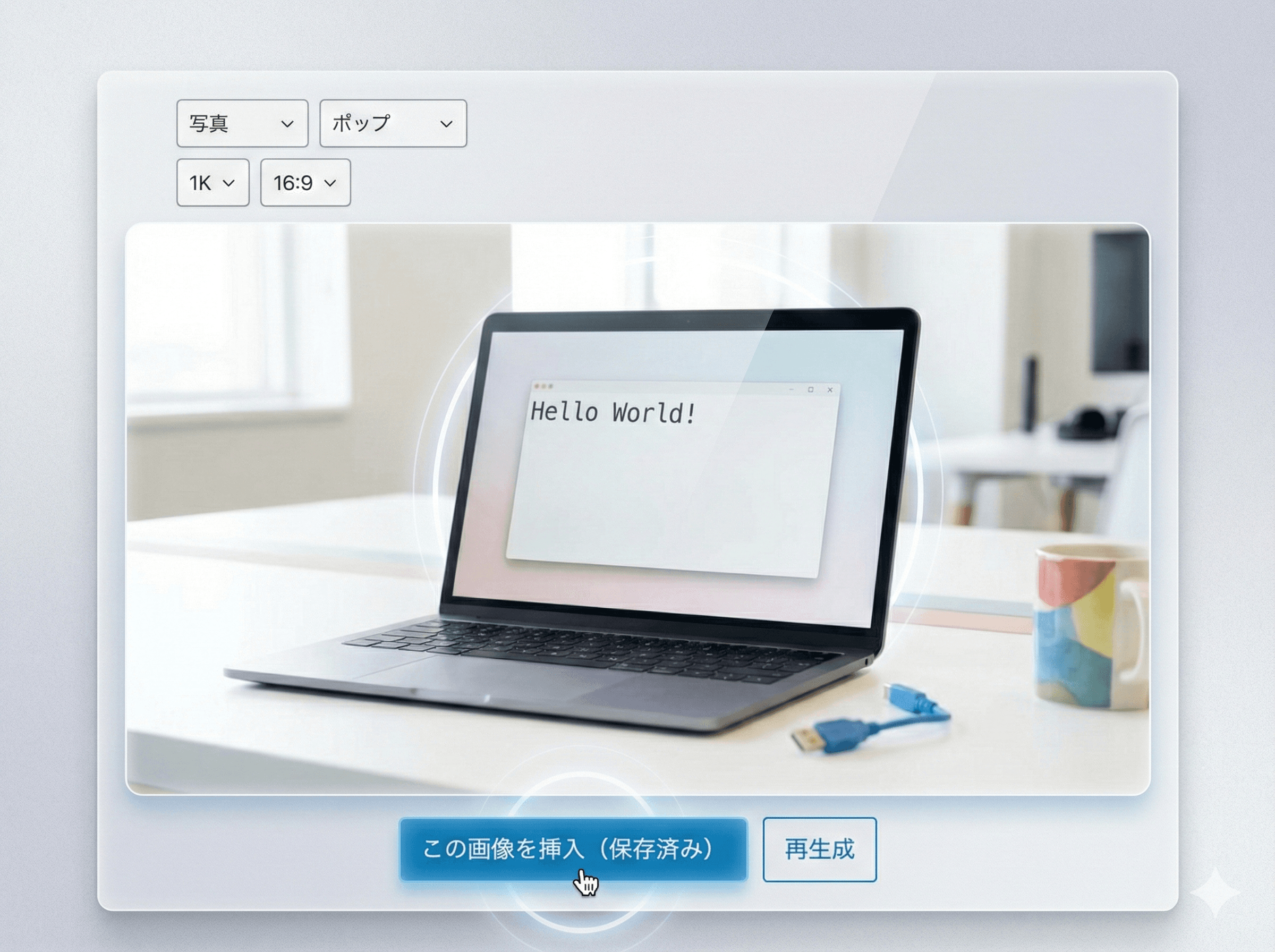 操作画面:生成中(ローディング)
